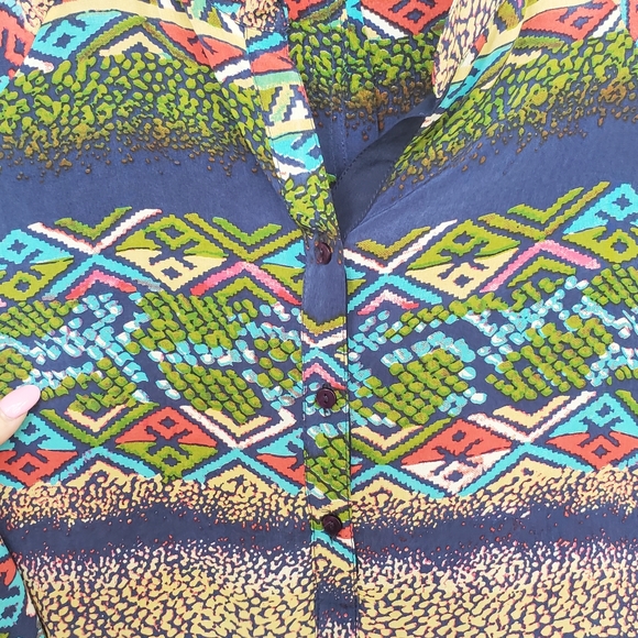 100% Silk Snakeskin Boho Top Sz S -EUC! By Tolani - Picture 7 of 11